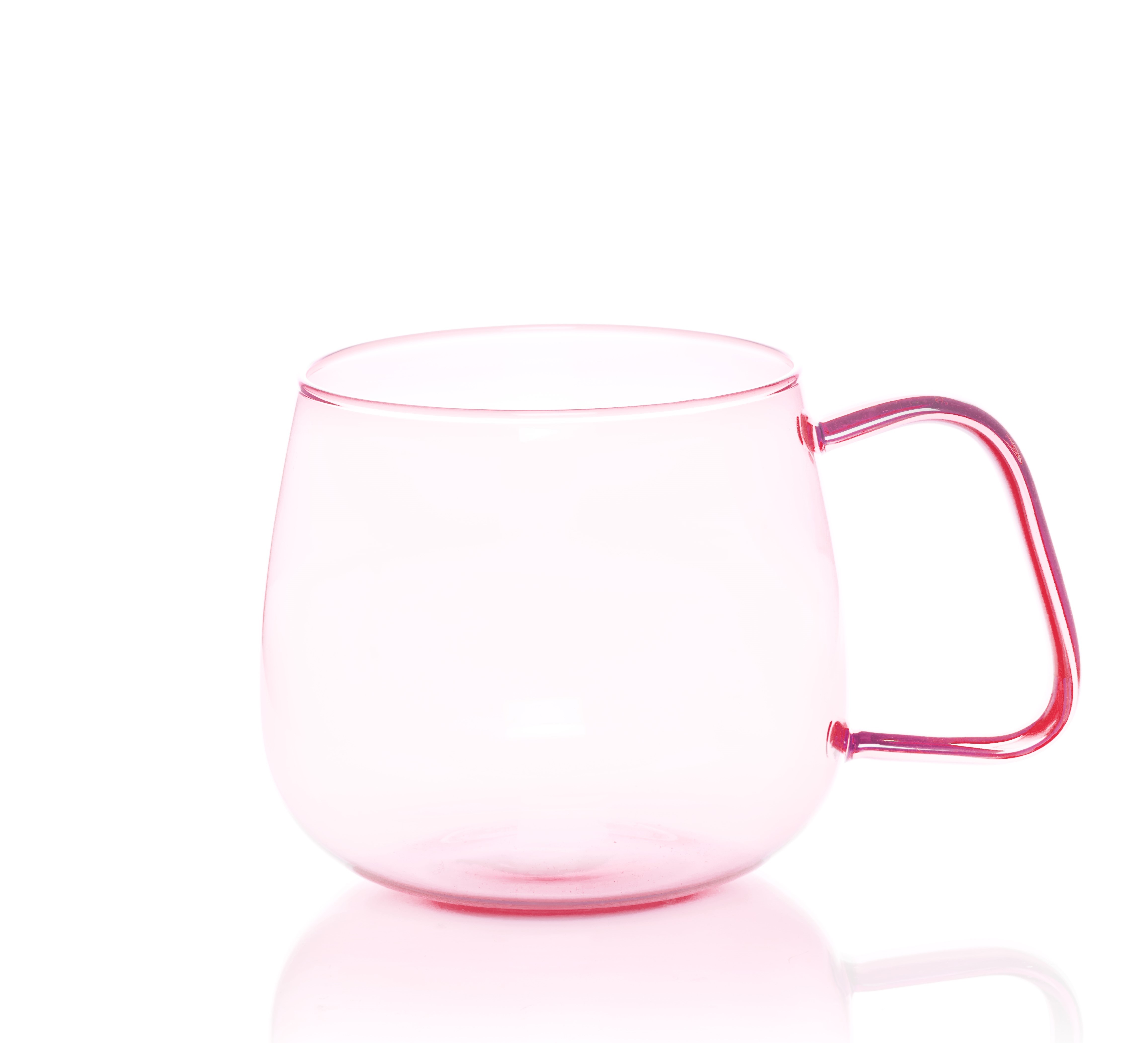 Стеклянная чашка розовая 450 мл