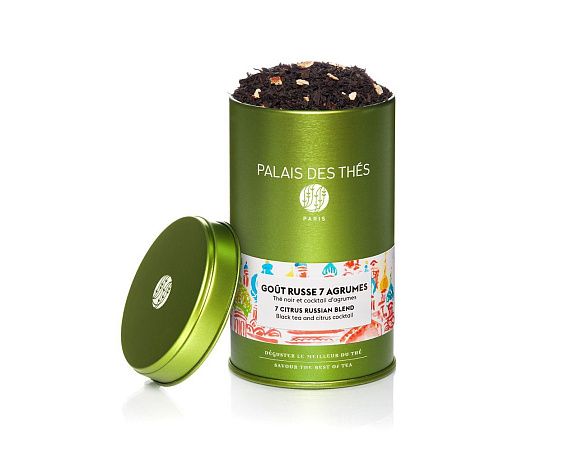  Чёрный чай "Русский купаж 7 цитрусовых Био" металлическая баночка Palais Des Thés